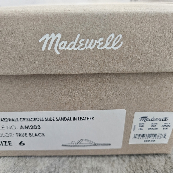 New MADEWELL Black Slide Leather Sandal - Picture 7 of 10
